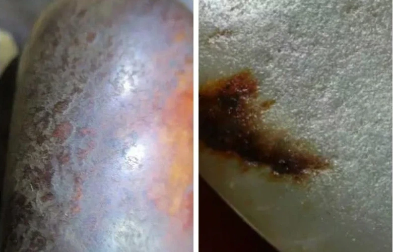 假籽料 酸蚀皮色