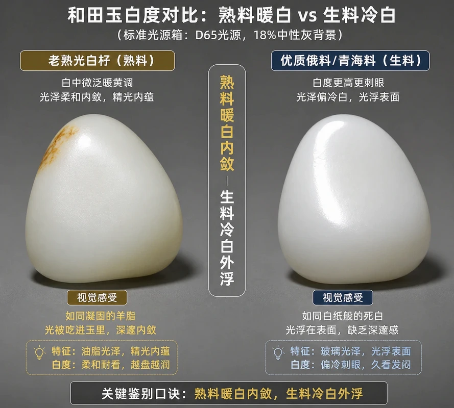 和田玉籽料估值指南 白度对比